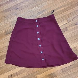 Burgundy A-line skirt